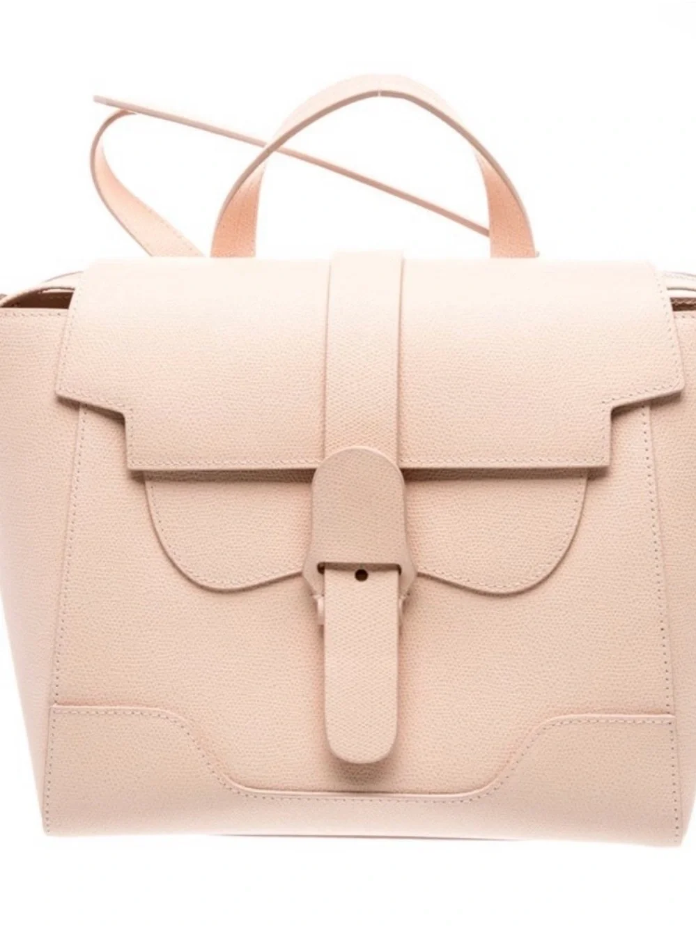 Senreve Blush Pink Pebbled Leather Backpack